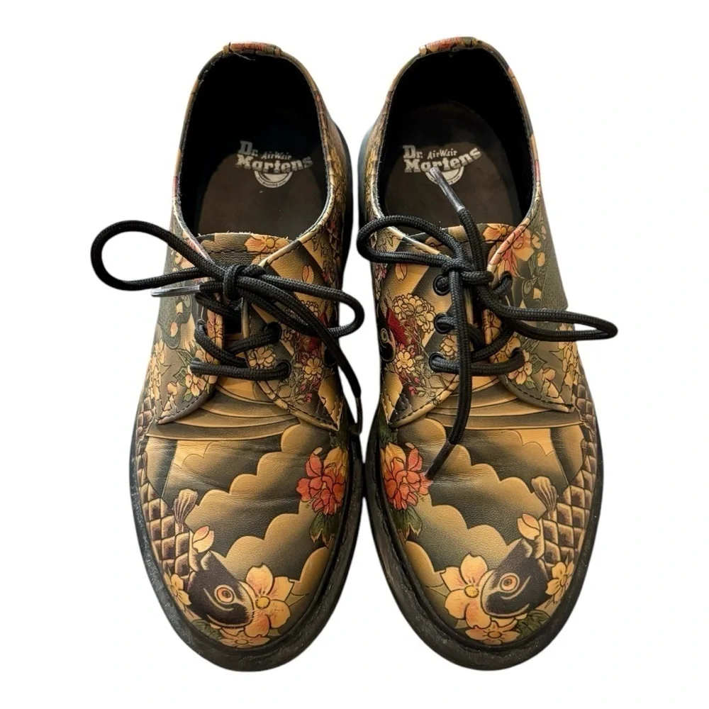 Dr. Martens X Evisu Wagara Tattoo Sleeve Koi Fish Oxfords Shoes Unisex